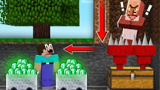 HOW to STEAL EMERALDS from VILLAGER? in Minecraft Noob vs Pro