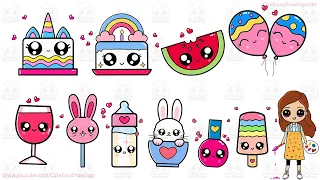 Cute Easy Drawing Video Collection for Kids | 80 Minutes Long Drawing Video Sunday Special