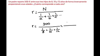 Repartos inversamente proporcionales