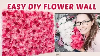 DIY FLOWER WALL | Dollar tree materials