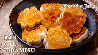 Rau Câu Tiramisu - Thật Nhanh - Đơn Giản - Rau Câu Không Tách Lớp Thật Đẹp