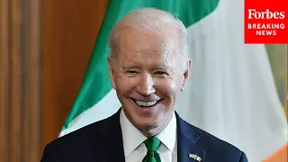 Biden Jokes Around At Annual Shamrock Presentation With Irish Officials