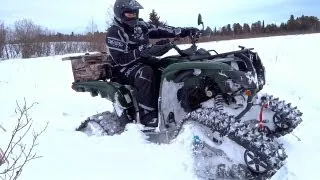 Yamaha Grizzly 700 ATV Deep Snow Swamp Busting - Short Clip