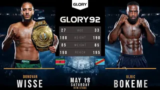 DONOVAN WISSE vs ULRIC BOKEME Full Fight GLORY 92