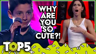 THE CUTEST😍😱  Blind Auditions on The Voice Kids worldwide!🌏  | TOP5