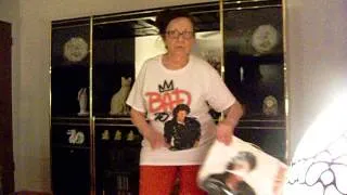 MJ Fan Angie "dancing" to 'Bad' wearing her Bad25 t-shirt.