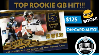 2019 Panini Plates and Patches Football Hobby Box Break | TOP ROOKIE QB HIT!!!!