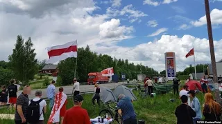 Палаточные митинги белорусов в Польше и Литве на границах с Беларусью. День третий