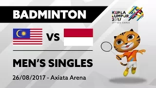 KL2017 29th SEA Games | Badminton - Men's Singles - MAS 🇲🇾 vs INA 🇮🇩 | 26/08/2017