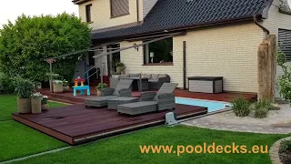 Pooldecks aus Kärnten begehbare Terrasse fahrbar, Motor möglich, Preiswert selber bauen