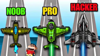 NOOB VS PRO VS HACKER VS GOD IN PLANE EVOLUTION | SHINCHAN and CHOP | IamBolt Gaming