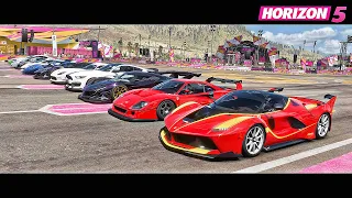 Forza Horizon 5 - Top 33 Fastest Track Cars Drag Race (All Stock)