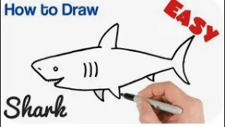 How to draw a Shark step by step|| Easy Shark drawing for Beginners