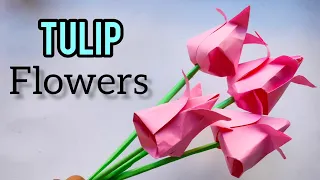 Easy tulip | DIY Paper Flower|Origami Tulip| How to make a paper tulip |Easy paper Tulip