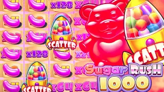 SUGAR RUSH 1000 RETRIGGER & GATES OF OLYMPUS WENT CRAZY?! (HUGE WINS)