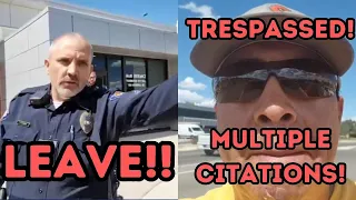 Frauditor TRESPASSED and issued MULTIPLE CITATIONS by no-nonsense officer | EPIC walk of shame!