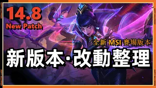 LOL英雄聯盟【版本】14.8MSI賽場版本改動大整理！一口氣看懂14.8增強、削弱、全面解讀！#LOL#英雄聯盟#木魚仔