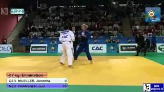 Judo 2012 European Championship U23 Prague: Mueller (GER) - Franssen (NED) [-57kg]