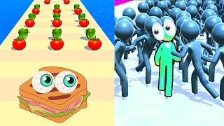 SANDWICH RUNNER 🆚 SCALE MAN RUN | Max Level Gaming | Satisfying Game for Android | iOS Games 9999
