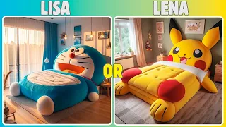Lisa or Lena 💙💛| Doraemon and Pikachu Edition #lisa #lena #lisaorlena #lisaandlena