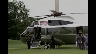 President Reagan's Departure via Marine One Helicopter on June 4, 1986