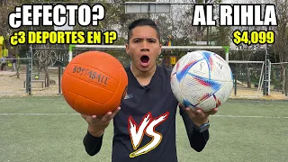 BALON de BOSSABALL 3 DEPORTES en 1 ¿CON EFECTO? vs BALON del MUNDIAL AL RIHLA PRO ¿Quien ganara? 🤔⚽