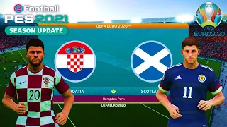 PES 2021 - Croatia vs Scotland Euro 2020 @Hampden Park - Glasgow | Gameplay PC