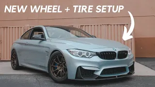 Mounting My Volk Racing ZE40 Wheels + NEW TIRES on the F82 M4! It Looks INSANE!