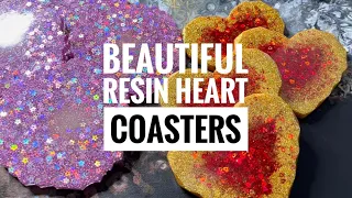 Silicone Resin Heart Coasters-Epoxy Resin Crafts DIY