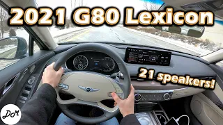 2021 Genesis G80 – Lexicon 21-speaker Sound System Review | Apple CarPlay & Android Auto