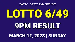 6/49 LOTTO RESULT TODAY 9PM DRAW March 12, 2023 Sunday PCSO SUPER LOTTO 6/49 Draw Tonight