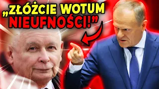 "Złóżcie wotum nieufności Kaczyńskiemu!". Płomienne przemówienie Tuska w Sejmie