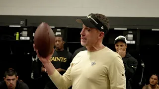 Dennis Allen & Cam Jordan Locker Room Speech after Saints Win vs. Panthers | 2023 NFL Week 2