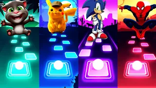 Talking tom - Pikachu - Sonic hedgehog - Spiderman Sunflower - Tiles hop game