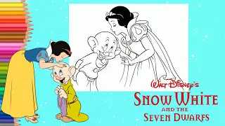 Coloring Disney Princess Snow White & Dopey - Snow White & the Seven Dwarfs Coloring Pages