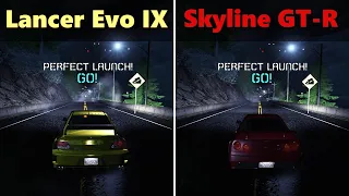 Lancer Evolution IX VS Skyline GT-R, NFS CARBON Drag Race (Improvised)