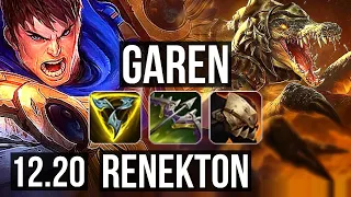 GAREN vs RENEKTON (TOP) | 10/1/9, 1.5M mastery, Legendary, 400+ games | KR Master | 12.20