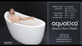 Aquatica Emmanuelle 2 Freestanding Bathtub Demo Video for Tall People