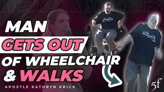 HE GETS OUT OF HIS WHEELCHAIR & WALKS!