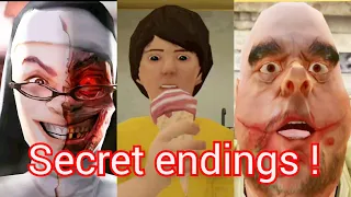 Evil Nun 2 secret ending vs Ice Scream 3 secret ending vs Mr Meat secret ending