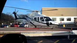 Sikorsky S 76C helicopter start up and take off.