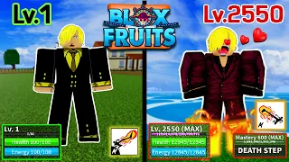 Blox Fruits เวล 1 ถึง 2550 ตอนเดียวจบ! | วินสโมค ซันจิ ปลดล็อคเปลวไฟสีฟ้า และ ขามารเวลตัน !