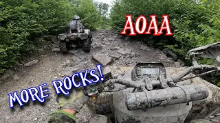Exploring the giant rocks at AOAA - Can Am Renegade 1000xxc - Honda Foreman 500