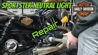 SPORTSTER 48 NEUTRAL LIGHT FIX & Pulley Removal #harleydavidson