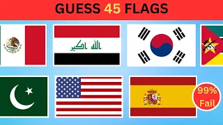 "Can You Guess These 45 Flags? Test Your Global Knowledge!"#guesstheflags #youtubechallenge #viral