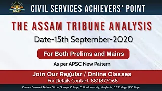 CSAP_The Assam Tribune Analysis_15-09-2020