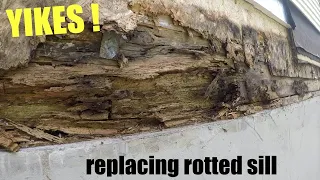 Replace rotten sill and rim joists