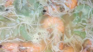 SHRIMP WITH MISUA AND PATOLA SOUP