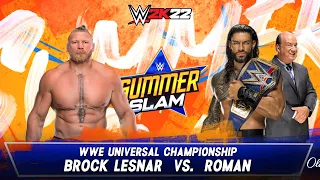 Brock Lesnar vs. Roman Reigns | Last Man Standing Match | SummerSlam 2022 | WWE 2K22 | 4K