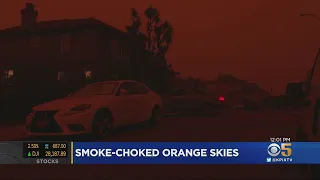 Smoke-Choked Skies Cast Eerie Dark Orange Glow Over Bay Area